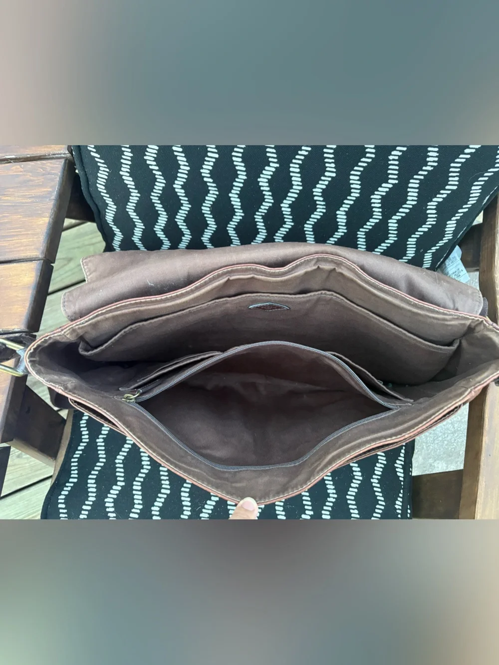 Fossil Brown Leather Messenger Laptop Bag Crossbody Shoulder Bag